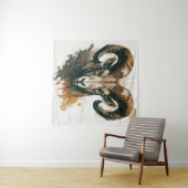 Tenture Ram Portrait Animal Peinture Faune Extérieur Art (En situation (horizontale))