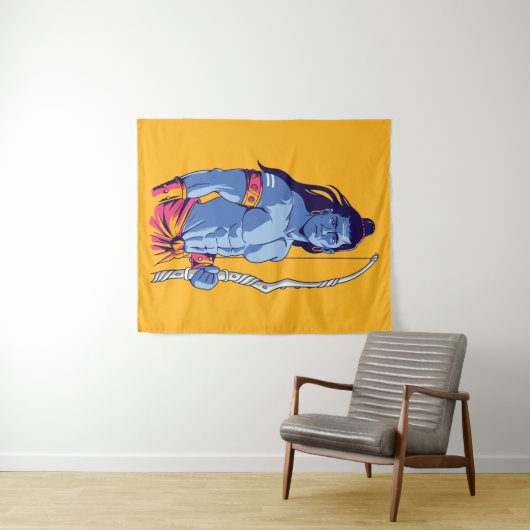 Tenture Rama Hindu Deity (En situation (horizontale))