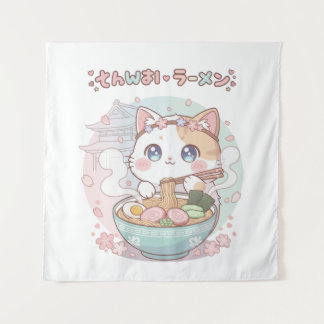 Tenture Ramen Nudeln Katze Japon Y2K Kawaii Retro Katzen