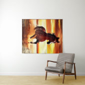 Tenture Randonnée À Cheval Sauvage À Travers Le Surf (En situation (horizontale))