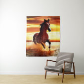 Tenture Randonnée À Cheval Sauvage À Travers Le Surf (En situation)