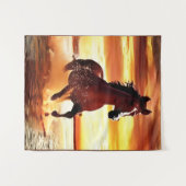 Tenture Randonnée À Cheval Sauvage À Travers Le Surf (Devant (Horizontal))