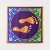 Tenture Rangoli Coloré Avec Empreinte (Devant (Horizontal))