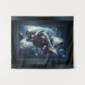 Tenture Raspian Dynamorph Drone AI Art par Xzendor7 (Devant (Horizontal))