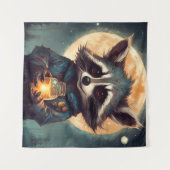 Tenture Raton laveur adorable avec une potion magique (Devant (Horizontal))