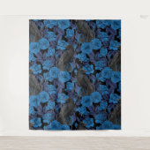Tenture Ravins et roses bleus (Devant)