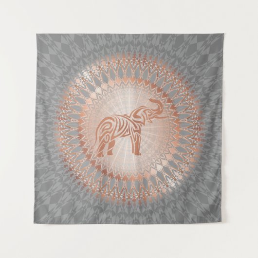 Tenture "Rayon Eléphant Or Rose" | Elephant Mandala (Devant)