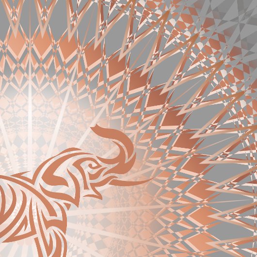 Tenture "Rayon Eléphant Or Rose" | Elephant Mandala