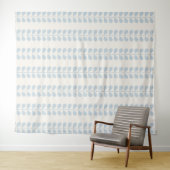 Tenture Rayure de feuille bleu clair (En situation (horizontale))