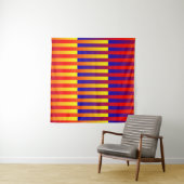 Tenture Rayures Bleu Rouge Jaune (En situation (horizontale))