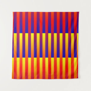 Tenture Rayures Bleu Rouge Jaune