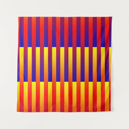 Tenture Rayures Bleu Rouge Jaune (Devant)