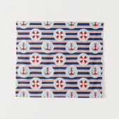 Tenture Rayures et motif de points nautiques (Devant (Horizontal))