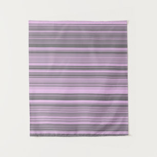 Tenture Rayures Gris Violet