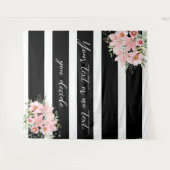 Tenture Rayures noires avec motif bouquet de lys (Devant (Horizontal))