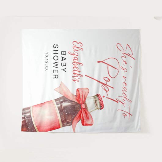 Tenture Ready To Pop Baby Shower Photo Backdrop (Devant (Horizontal))