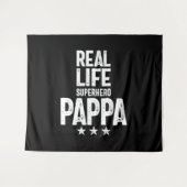 Tenture Real Life Superhero Pappa | Cadeau Père (Devant (Horizontal))