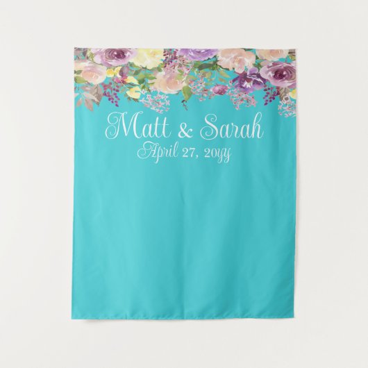 Tenture Réception de mariage bleu turquoise Photo Booth Pr (Devant)