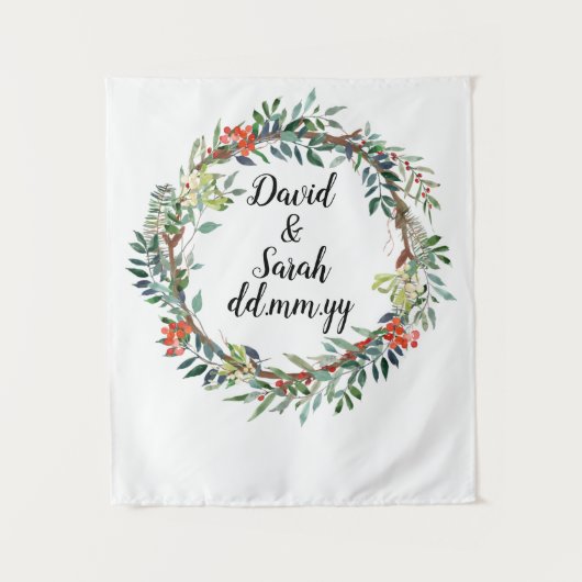 Tenture Réception de mariage de Noël Contexte Photo Booth (Devant)