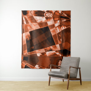 Tenture Rectangle incliné ou étiré corail brunâtre