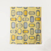 Tenture Rectangles arrondis de milieu de siècle MCM jaune (Devant)