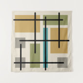 Tenture Rectangles du Moyen-siècle Carrés multicolores (Devant (Horizontal))