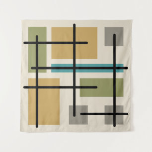Tenture Rectangles du Moyen-siècle Carrés multicolores