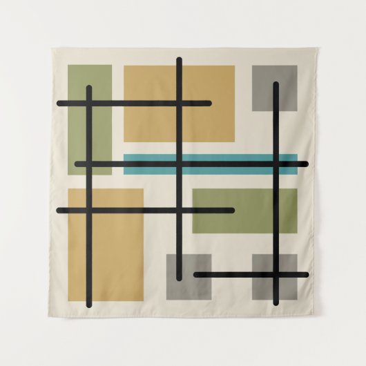 Tenture Rectangles du Moyen-siècle Carrés multicolores (Devant)