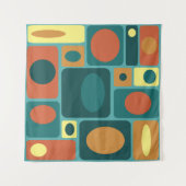 Tenture Rectangles turquoise modernes du milieu du siècle (Devant (Horizontal))