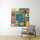 Tenture Rectangles turquoise modernes du milieu du siècle (En situation (horizontale))