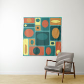 Tenture Rectangles turquoise modernes du milieu du siècle (En situation)