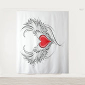Tenture Red Angel Coeur avec ailes (Devant)