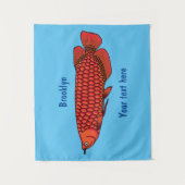 Tenture Red Arowana fish cartoon (Devant)