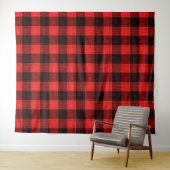 Tenture  Red Black Crosshatch Buffalo Check (En situation (horizontale))