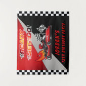 Tenture Red | Black Go Kart Racing Anniversaire (Devant)