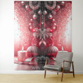 Tenture Red Candles Decorative Holiday Backdrop (En situation)