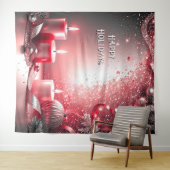Tenture Red Candles Decorative Holiday Backdrop (En situation (horizontale))
