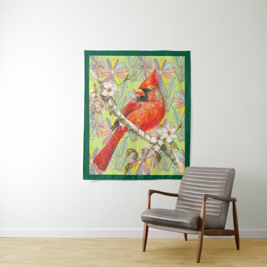 Tenture red cardinal (En situation)