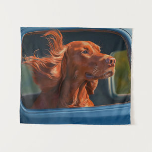 Tenture Red Dog Profitant Pittoresque Voiture Ride Art Imp
