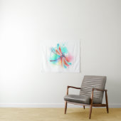 Tenture Red dragonfly on watercolor background (En situation (horizontale))