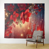 Tenture Red Floral Holiday Backdrop (En situation (horizontale))