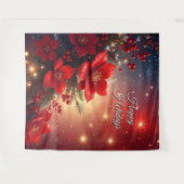 Tenture Red Floral Holiday Backdrop (Devant (Horizontal))