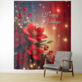 Tenture Red Floral Holiday Backdrop (En situation)