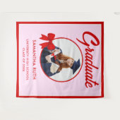 Tenture Red Gingham Bow Photo Graduation Backdrop (Devant (Horizontal))