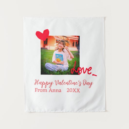 Tenture Red heart love heureuse Sainte-Valentin ajouter ph (Devant)