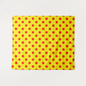 Tenture Red On Yellow Polka Dots Pattern Design (Devant (Horizontal))