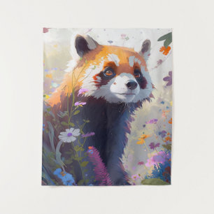 Tenture Red Panda Portrait Animal Peinture Forêt faunique
