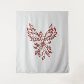 Tenture Red Phoenix se lève Silver (Devant)