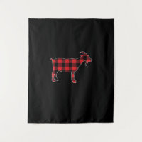 Red Plaid Goat Santa Christmas