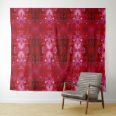 Tenture Red Snapdragon Ikat (En situation (horizontale))